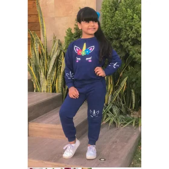 Conjunto de Moletom Infantil Flanelado Conjunto Calça e Blusa Infantil Unicórnio