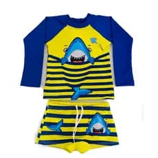 Kit Sunga Bebê Infantil + Blusa Com Proteção Solar Bebê e Infantil UV50 Proteção Contra o Sol