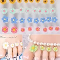 Kit 8 Separadores De Dedo Flor Margarida Pedicure SPA Pés Unhas Nail Art Macio Pronta Entrega