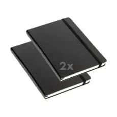 Kit 2 Cadernetas Moleskine Capa Dura Universitária Executiva Escolar Com Elástico 80 Folhas Com ou Sem Pauta