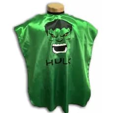 Capa de Corte Infantil Hulk Com Zíper Cetim Barbeiro Salão Anti Pelo Profissional