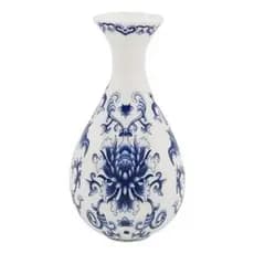 Vaso Decorativo Em Porcelana Luxo Estilo Oriental Estampado