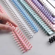 Pacote com 5 Discos Anel Espiral com 30 furos Para Encadernação/ Bloco De Notas/ Caderno/ Apostila