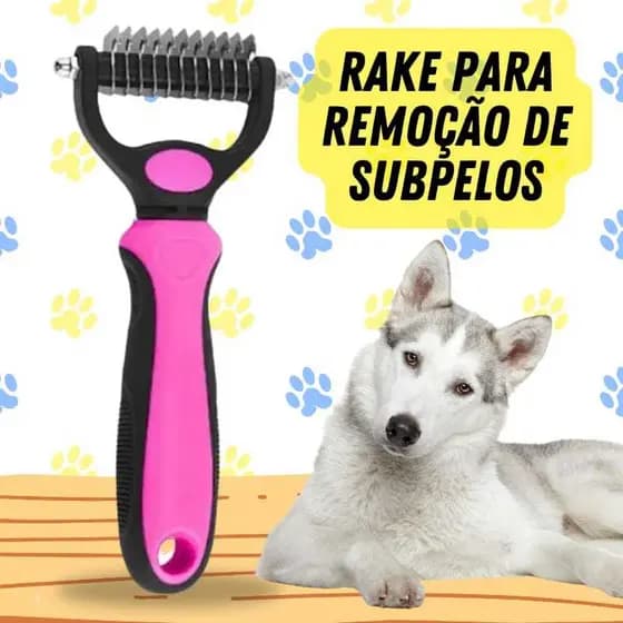 Escova Tira Pelo Morto Cachorro Rasqueadeira Pet Desembolador Rake Sub Pelo