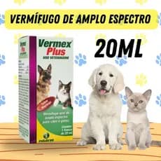 Vermífugo Para Cachorro Gato Vermex Plus 20ml Morango P/ Cães e Gatos - 1 Un