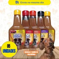 Molho Para Ração Gato Cachorro Pet 5 Unidades 250g - Mega Formula
