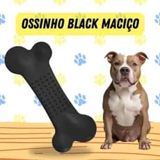 Osso Mordedor Brinquedo Para Cães – Borracha Atóxica e Super Reforçada Black