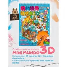Livro Caderno Adesivo Capivara 3D Cenários Pinça Mini Mundo