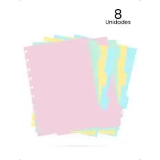 Kit 8 Divisórias Caderno de Disco B5 Universitário Escolar