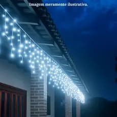 Kit de 1 a 3 Cascatas Led Natal Enfeites Natalino Decorações Natalinas 150 Leds 4,5M Luz Branca