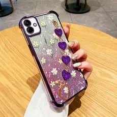 Para Samsung Galaxy A07 A06 4G 5G A05S A05 A04E A04 A03 Core A03S A02 M02 A02S M02S F02S Tela Cheia Flores Com Pulseira