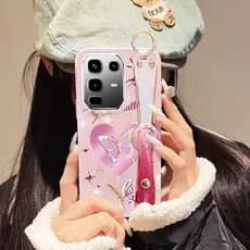 VRQR Para Infinix Note 50X 50S 50 Pro 4G Plus + 5G Love Butterfly Suporte De Alça De Pulso Brilhando Brilhantemente À Pr