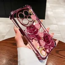 Capa VRQR Para Xiaomi Redmi Note 14 Pro 5G 4G Plus Poco X7 F7 5G Turbo 4 Noble Rose Love Pulseira De Telefone Transparen