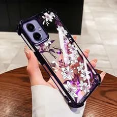 VRQR Para Samsung Galaxy A07 A06 4G 5G A05S A05 A04 A03 Invólucro Camélia Branca Transparente Capa De Telefone À Prova D