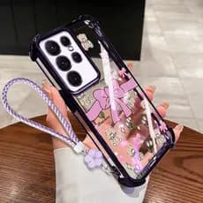 Capa VRQR Para Samsung Galaxy S25 S26 Plus Ultra S25 FE S25 + S26 + Pequeno Arco Fresco Transparente Anti Queda Caso De