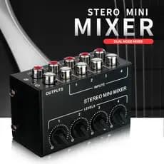 CX400 Mini Misturador Estéreo Passivo Dispensador Para Estúdio Ao Vivo Equipamentos DJ RCA 4 Canais Pequeno Mixer De Áud