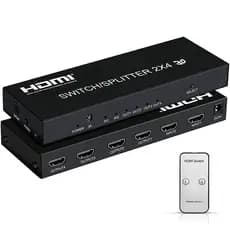 HDMI 2.0 2x4 Switch Splitter 2 Em 4 Saídas 4K @ 60Hz Video Switcher 2x4 Com Extrator De Áudio SPDIF Para Laptop PC 2 3 4