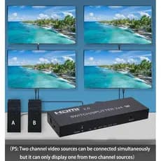 4K 60HZ HDMI 2.0 2x4 Switch Divisor 3D Switcher Conversor De Vídeo Adaptador SPDIF Áudio 2 Em 4 Saídas Para Mi Box XBOX