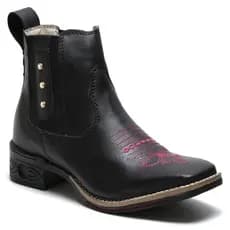 Botina Bota Country Texana Feminina Bico Quadrado