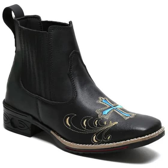 Botina Bota Country Texana Feminina Bico Quadrado