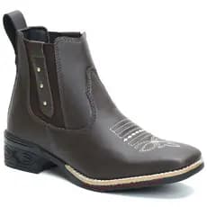 Bota Botina Feminina Bordada Cano Curto Rodeio Roça Texana Envio Imediato Varios Modelos Cor Café