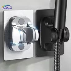 Sellbest 1 Peça Suporte De Chuveiro Adesivo Forte Montado Na Parede Abs À Prova D'água Ajustável De Banheiro Base Fácil