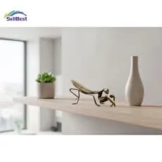 Sellbest Cobre Mantis Ornamento Em Miniatura Vaso De Flores Vintage Decoração Decorativa Artesanato Acessórios Chá Anima