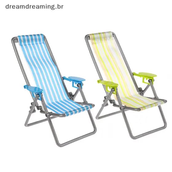 Novo 1/6 Casa De Bonecas Dobrável Cadeira De Praia Modelo Ao Ar Livre Casual Reclinável Decoração De Móveis .