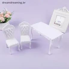 D-Casa De Boneca 1 : 6 Móveis De Cozinha Cadeira De Mesa De Jantar Escritório De Computador .
