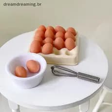 D-1/4/17 Pçs Ovo Com Bandeja Casa De Bonecas Cozinha Boneca Acessórios Presente Jogando Simulação Em Miniatura Modelo Ce