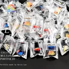 D-10 Peças Saco De Peixe Coral Amuletos De Resina Pingente Oceano Para Brinco Chaveiro Joias .