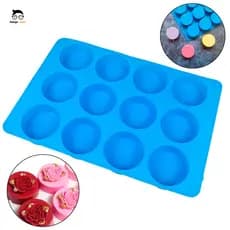 Molde Forma Silicone Sabonetes Doces Artesanal 12 Cavidades Flexível Reutilizável Redondo Circular