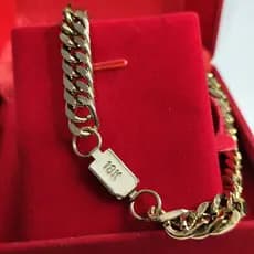 Pulseira Dourada grossa masculina com fecho gaveta confeccionado em aço inox 316L banhado barato