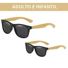 Kit 2 Óculos de Sol Adulto e Infantil Pai e Filho Criança Barato haste estilo bambu