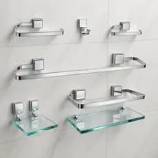 1 Kit Para Banheiro Luxo de Alumínio 6 Peças
