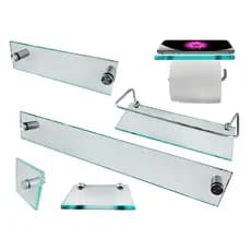 Kit Para Banheiro Premium Reto Incolor
