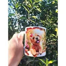 Caneca personalizada arte 3D com foto do seu dog xícara cachorro caneca porcelana pet branca 325 ml sublimação