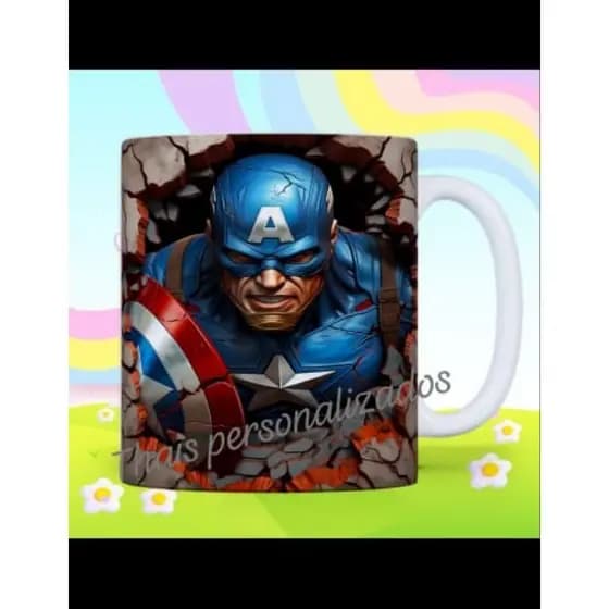 Caneca personalizada arte 3D capitão América super heróis caneca de porcelana Marvel filmes xícara genk sublimação