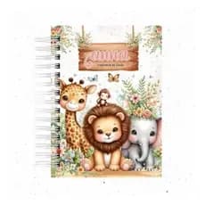 Caderneta de vacinação safari menino menina caderneta personalizada saúde com nome folhas 90g