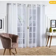 Cortina Estilo Voil Liso Varios Tamanhos  para Sala Quarto e Cozinha