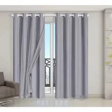 Cortina Blackout PVC com Tecido Voil Para Quarto e Sala Corta Luz 100%