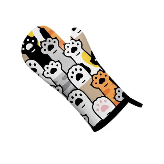 Luva de Cozinha Forno em Neoprene Patinhas de Gato