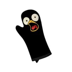 Luva de Cozinha Forno em Neoprene Galo Preto Cantando