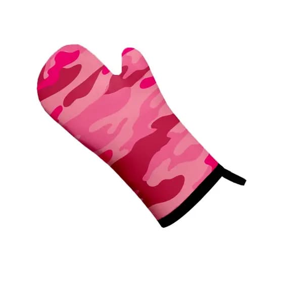 Luva de Cozinha Forno em Neoprene Camuflado Exercito Rosa