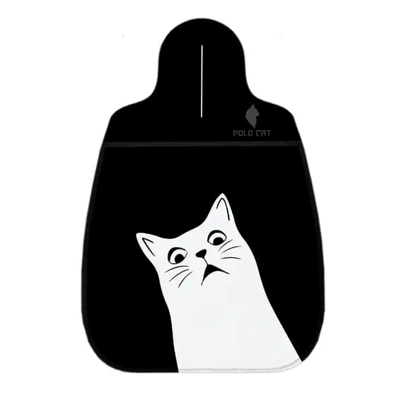 Lixeira de Carro em Neoprene Gato Branco Assustado Preto