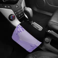 Lixeira de Carro Automatico Duplo Abstrato Lilas Folhas