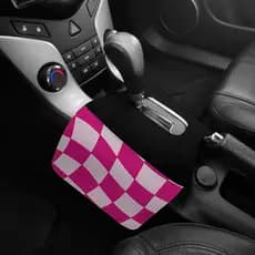 Lixeira de Carro Automatico Duplo Xadrez Curvo Rosa