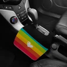 Lixeira de Carro Automatico Duplo Arco Iris Coração