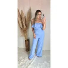 Macacão Alfaiataria Bella Sem Alça Feminino Elegante Social Premium