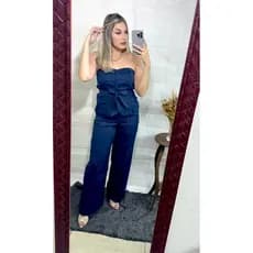 Conjunto Alfaiataria Sem Alça Feminino Elegante Social Moda Feminina